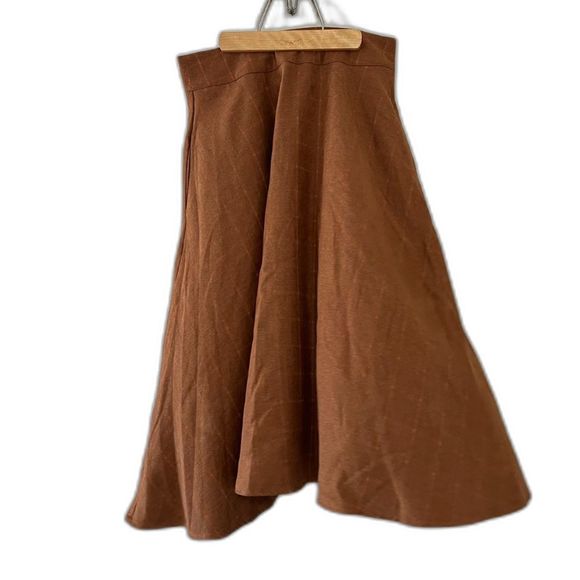 Unique Vintage Maxi Swing Brown A-Line Full Skirt Size M (6-8) W/Pockets - Picture 1 of 13